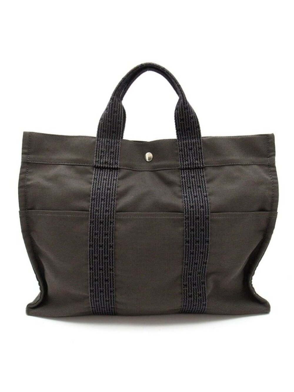 Hermes Herline Tote Bag MM Canvas Gray